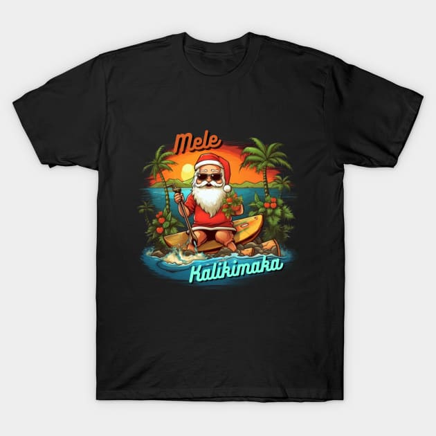 Hawaii Christmas, Mele Kalikimaka, Santa Claus T-Shirt by Pattyld